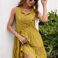 Women's Tassel Tie Lace Trim Sleeveless Dress