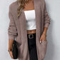ZeldaMarie Rib-Knit Open Front Pocketed Cardigan