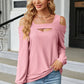 Cold Shoulder Square Neck Cutout Blouse