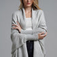 One Size Dolman Sleeve Open Front Ribbed Trim Longline Cardigan