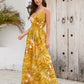 Printed Surplice Spaghetti Strap Dress