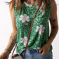 Women's Sarah Full Size Printed Side Slit Round Neck Tank