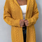 Cable-Knit Dropped Shoulder Hooded Cardigan