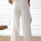 Drawstring Wide Leg Pants with Pocketed