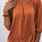 Full Size Gathered Detail Round Neck T-Shirt