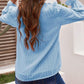 Full Size Swiss Dot Flounce Sleeve Blouse