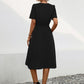 Tied Notched Short Sleeve Dress
