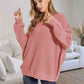 V-Neck Batwing Dropped Shoulder Sweater