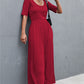 Women's Scoop Neck Half Sleeve Wide Leg Jumpsuit