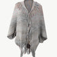 One Size Multicolored Fringe Trim Poncho