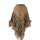 BeautifulMe Fringe Geometric Cape Sleeve Poncho