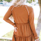 Women's SoDreamy Caramel Waffle-Knit Frill Mini Tiered Dress