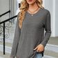 Decorative Button Round Neck T-Shirt