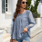 Swiss Dot Flounce Sleeve Blouse
