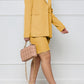 HANNAH MEA Full Size Long Sleeve Blazer and Shorts Set