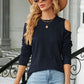 Round Neck Cold Shoulder T-Shirt