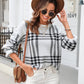 Printed Round Neck Dropped Shoulder Sweater