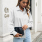 Button Up Collared Neck Long Sleeve Shirt
