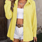 Button Up Dropped Shoulder Shirt
