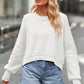 Round Neck Drop Shoulder Long Sleeve Sweater