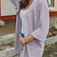 Striped Open Front Knit Cardigan