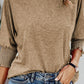 Round Neck Three-Quarter Sleeve Top