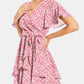 Surplice Neck Flutter Sleeve Dress