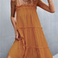 Women's Tie-Shoulder Frill Trim Sleeveless Dress