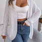 SocialBee Open Front Long Sleeve Cardigan with Pockets