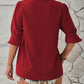 Notched Half Sleeve T-Shirt