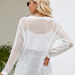 Lace-Up Slit Knit Top