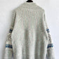 CozyWonders Geometric Mock Neck Dropped Shoulder Sweater