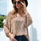 Beauteous Printed V-Neck Balloon Sleeve Blouse