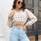KnittedEmporium Houndstooth Johnny Collar Cropped Sweater