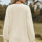 Textured V-Neck Dropped Shoulder T-Shirt