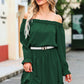 Frill Off-Shoulder Flounce Sleeve Dress