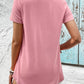Women's Spliced Lace Contrast Short Sleeve Top