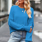 Round Neck Drop Shoulder Long Sleeve Sweater