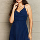 Fashion67 Tie Back Spaghetti Strap Pleated Dress