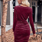 Women's Lucetta Glitter Ruched Cowl Neck Wrap Dress