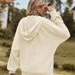 Zip Up Drawstring Long Sleeve Hooded Jacket