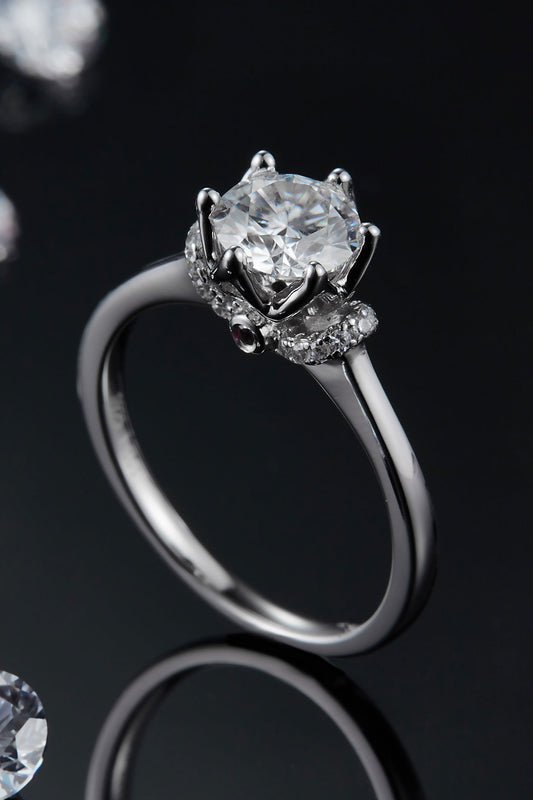 1 Carat Moissanite 925 Sterling Silver Ring  💜