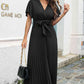 Flutter Sleeve Belted Surplice Midi Dress