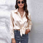 Collared Neck Buttoned Long Sleeve Shirt