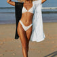 Women's Two-Tone Side Slit Open Front Cover Up
