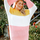Sunny Yellows Plus Size Color Block Round Neck Sweater 🦋