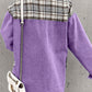 Plaid Button Up Dropped Shoulder Jacket