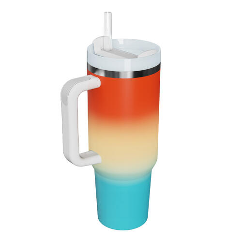 Orange Gradient Multicolor 40 oz. Stainless Steel Tumbler