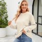 Round Neck Dropped Shoulder Sweater