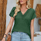 V-Neck Petal Sleeve T-Shirt